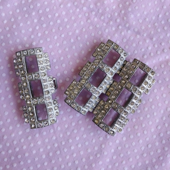 VTG 1930s Rhinestone Sash Belt Buckle main image 4